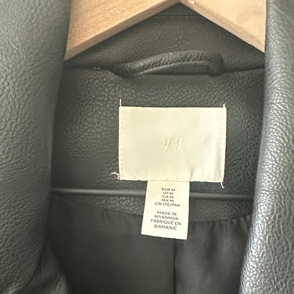 H&M Black Faux Leather Biker Jacket - Picture 2 of 7